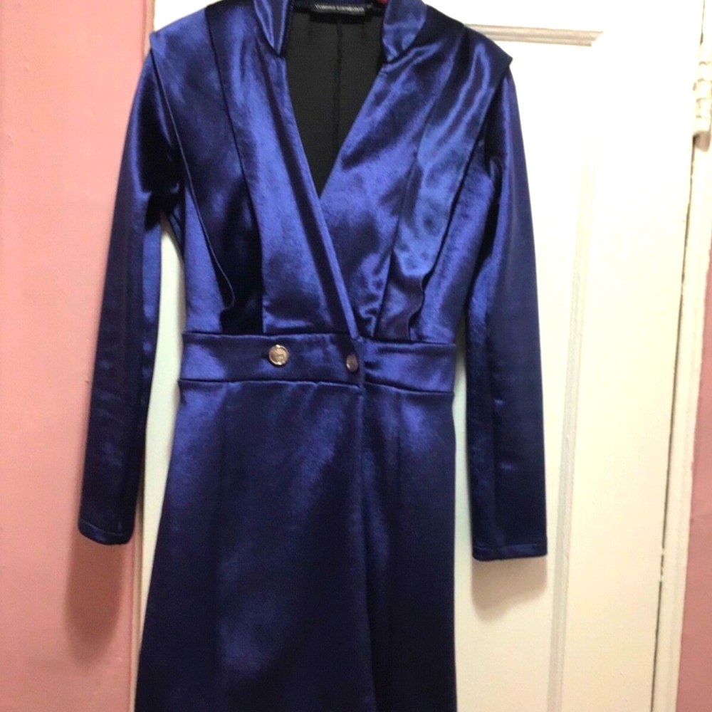 Valeria Lanskaya  royal blue velvet dress size s